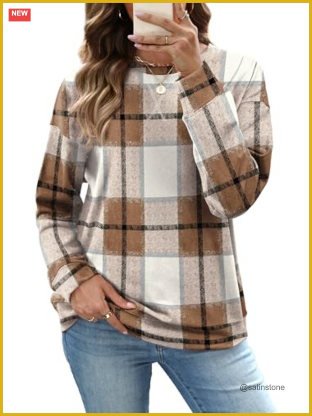 Women's Long Sleeve Crew Neck Sweatshirt Relaxed Fit Pullover